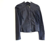 Emporio Armani Lambskin Cotton/Stretch Rider's Jacket Size 36 Navy Vintage