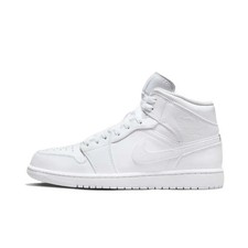 NIKE scarpe da ginnastica uomo bianche Air Jordan 1 Mid UK 6,5 NUOVE DI ZECCA