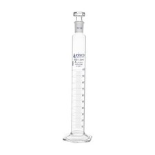 100mL Graduated Cylinder Borosilicate Glass Hex Base Blue Graduations