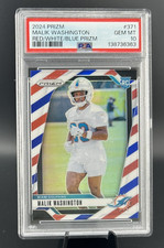 2024 Panini Prizm #371 MALIK WASHINGTON RC Red White Blue Prizm PSA 10 GEM POP 1