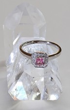 SAPHIR & DIAMANTRING GR18(ca.57)925/-SILBER Rhodiniert28 Diamanten ,Pink SAPHIR 