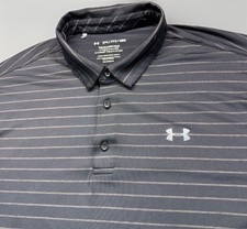 Under Armour The Playoff Polo Loose Tech Performance Size XXL Black Stripe