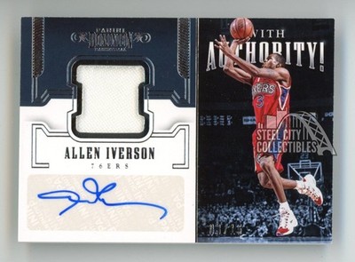 Allen Iverson 2017-18 Panini Dominion Autograph Jersey Card #WA-AIV 3/15