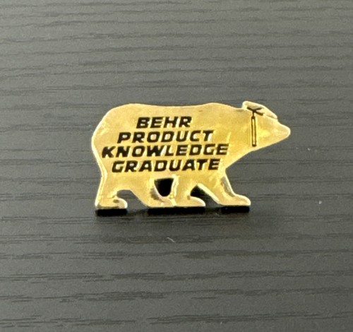 BEHR Paints PRODUCT KNOWLEDGE Graduate Employee Gold Tone Lapel/ Hat Pinback Pin