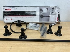 Delta Porter 3-Piece Bath Hardware Set Towel Bar  Ring TP Holder Oil Rub Bronze