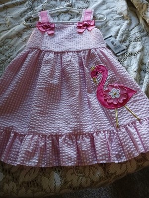  Toddler Girls 3t 1-Piece Pink Plaid Flamingo Sundress  New Counting Daisies 