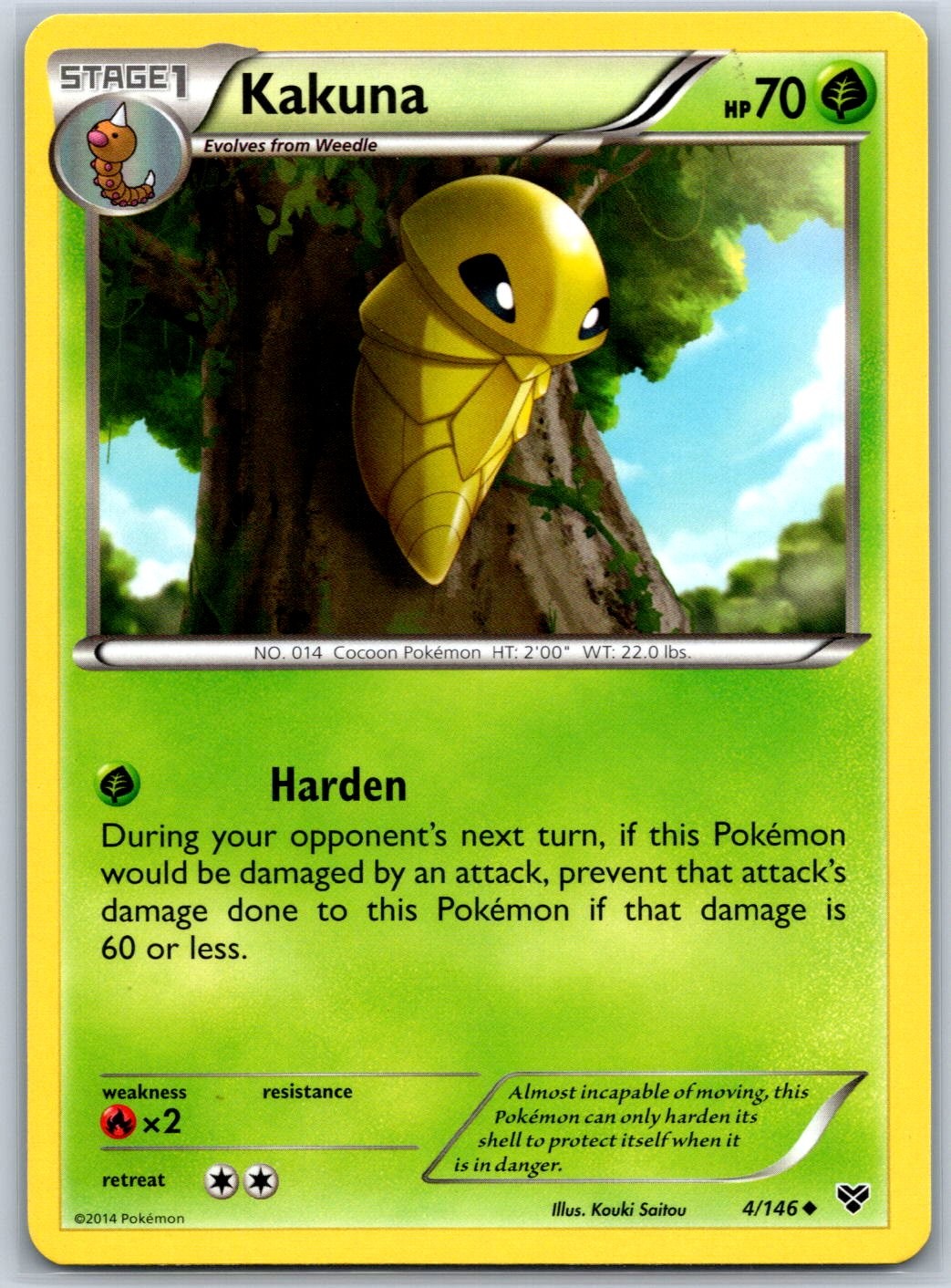 Kakuna XY Base Set 4/146 LP-NM Pokémon Card