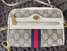 Gucci White Ophidia GG Mini Chain Shoulder Bag