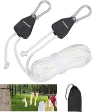 Retractable Travel Clothesline, Portable Clothes Line with Heavy Duty Pulleys