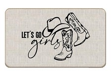 Western Door Mat,Let's Go Girls Cowgirl Hat Boots Front 5-cowboyl-floor Mat