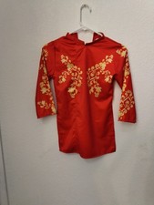 Girl's Traditional Vietnamese Red Dress by Ao Dai Kids Size 7 good condition