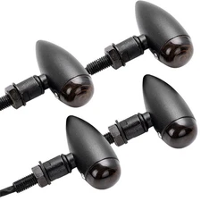 4x Aluminum Smoke Lens Amber Turn Signal Blinker Indicator Light For Sportste...