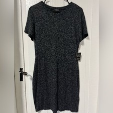 NWT Express Gray And Black knit T-shirt dress size medium