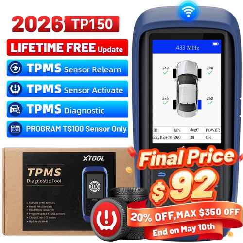 XTOOL TP150 TPMS Programmer Tire Pressure Sensor Relearn Reset Activate Tool