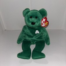 Ty Beanie Baby Erin The Bear 1997 Retired Plush Toy St Patrick  s Day New W/Tag