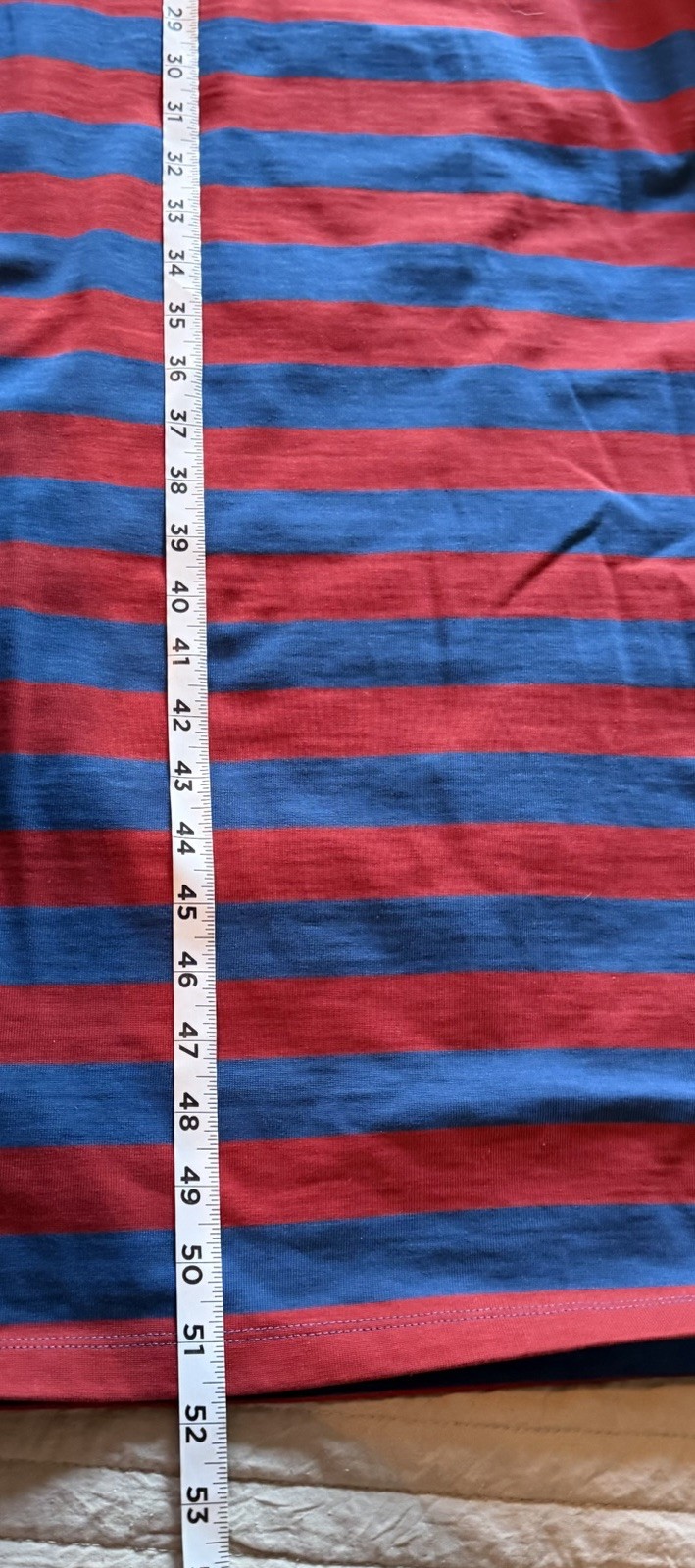 Tory Burch NWT Jersey Stripe Midi Dress Large Navy/Burgundy Logo Belt Stretch thumbnail 10