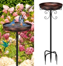 Yepper 35In Metal Bird Bath for Garden, Vintage Freestanding Birdbaths & Suppor