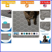 Waterproof BPA-Free Cat Litter Mat 24x17 Slate Gray, Soft on Paws, Easy to Clean