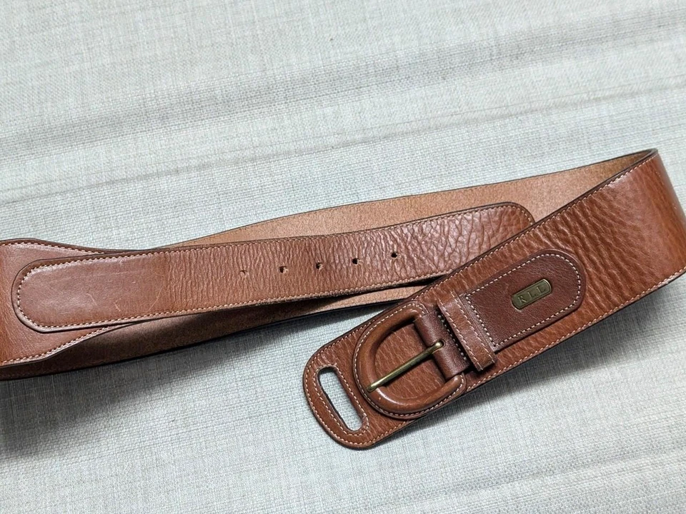 Cinturón corsé vintage Ralph Lauren 34 marrón AMPLIO cuero de vaca RLL argentina Foto 4 de 4