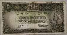 Australian Pre-Decimal One Pound Banknote £1 Coombs Wilson R34 (1964) HI Prefix