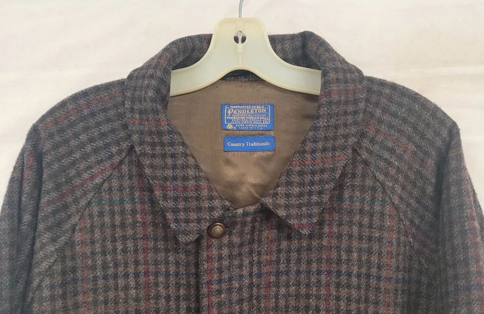 MENS PENDLETON COUNTRY TRADITIONALS WOOL CHECK BOMBER JACKET ZIP SIZE XL - Image 3 of 4