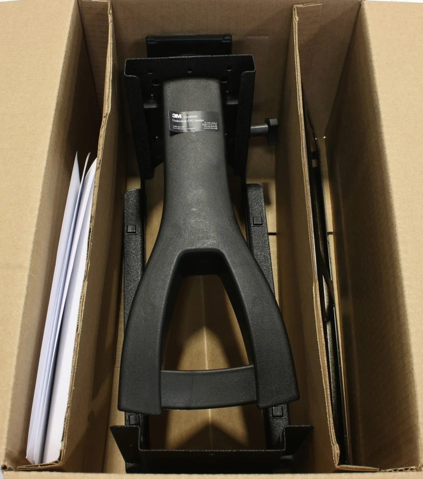 3M Adjustable Under-Desk CPU Computer Holder /w 360 Degree Steel Swivel | Black - Image 2 of 4