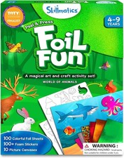 Skillmatics Foil Fun - Animals, No Mess Art for Kids, Travel Toys, Craft Kits