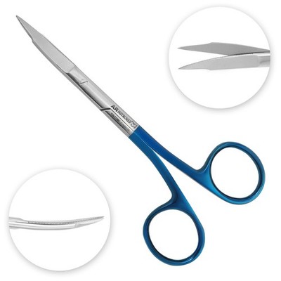 AR Goldman-Fox Scissor Double Curve Dental Veterinary Instrument Titanium Coated