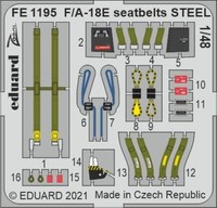Eduard Accessories FE1195 - 1:48 F/A-18E Seatbelts Steel 1/48 For Meng - Neu