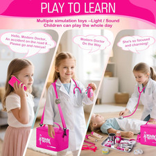 Doctor Kit for Girls, 34 Pcs Pretend Play Doctor Set  Doctor Kit for Toddlers ...