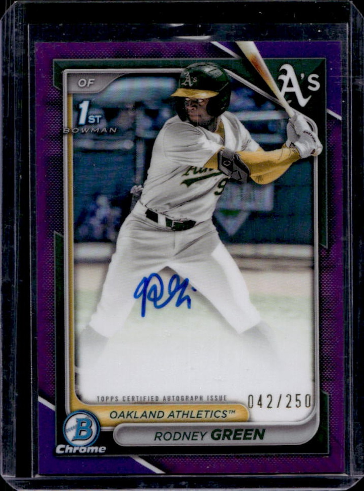 2024 Bowman Draft Rodney Green Chrome Auto Purple Refractor 1st #42/250