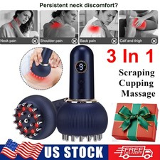 3In1 Electric Heated Cupping Therapy Set Gua Sha Anti Cellulite Therapy Massager