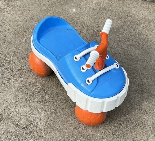 Vintage Plastic Toy And Novelty Co Ride On Toy Basketball Shoe blue Made In USA 