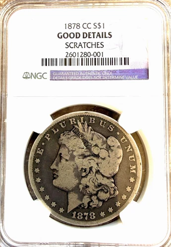 1878-CC Morgan Silver Dollar Key Date Coin Good Details