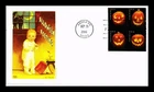 US COVER HALLOWEEN JACK O LANTERNS FIRST DAY ISSUE SETENANT PANDA CACHET