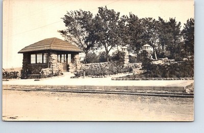 RPPC Real Photo Postcard Boulder Colorado Trolley Stop at Kings gate Chautauqua