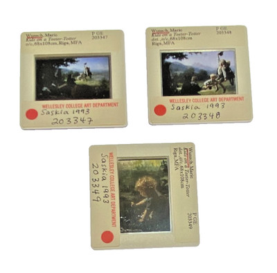 3 Vintage 35mm Slides   Marie Wunsch / Kids on a Teeter-Totter, German Genre