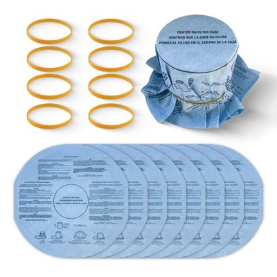 8Pk Reusable Wet Dry Vac Disc Filters 5 Gal+ Retaining Bands For Shop Vac Cleane