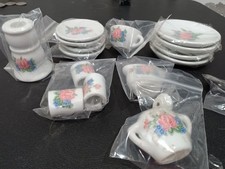 Vintage Mini Child  s Tea Set 18 Pieces Doll Porcelain Floral