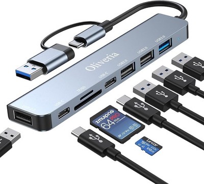 USB C Hub 3.0 USB 2.0 Kartenleser Multiport Adapter für MacBook Galaxy iPad