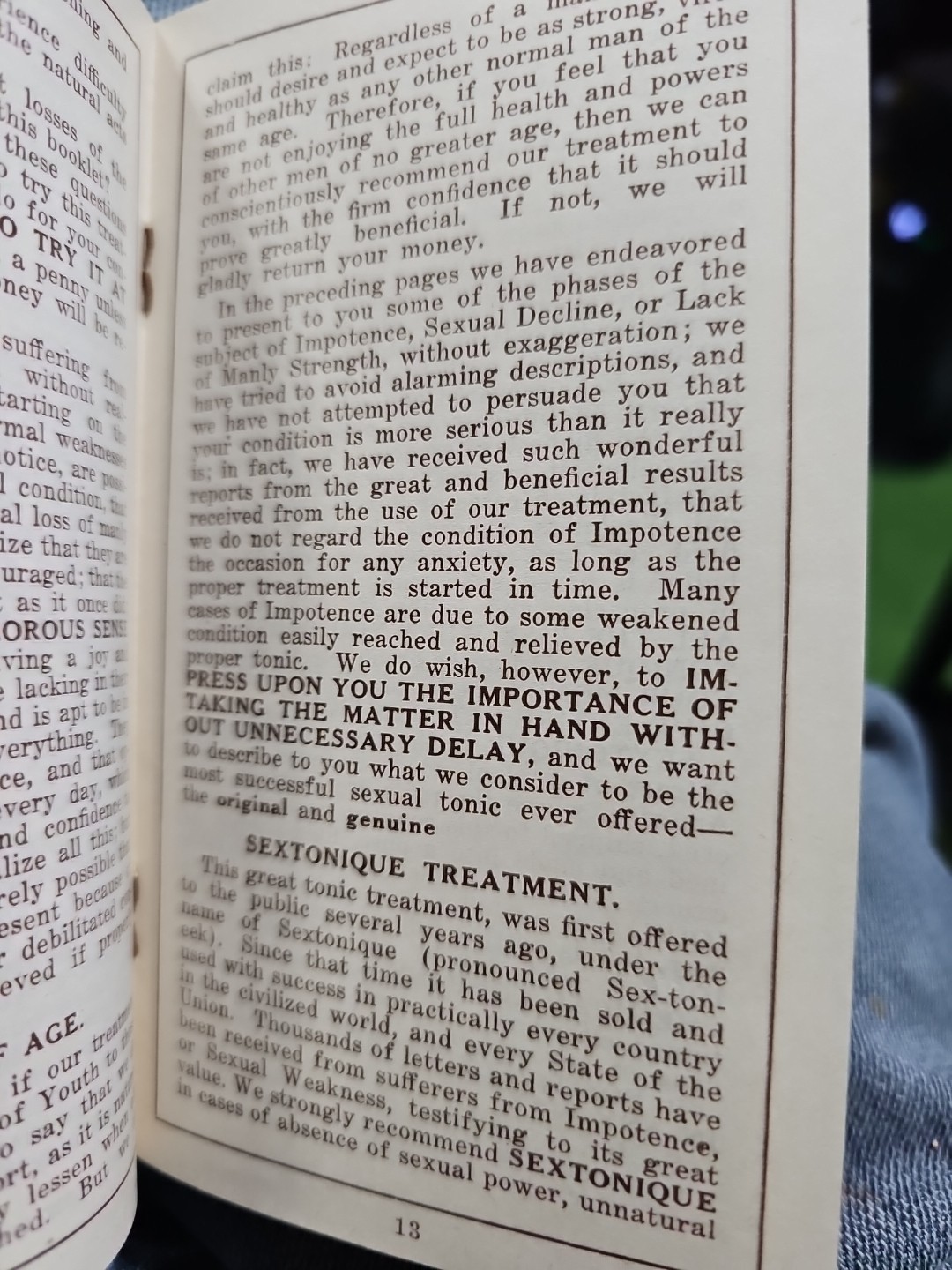 Perfect Manhood Its Real Meaning Cumberland Chemical Co Booklet Quack...