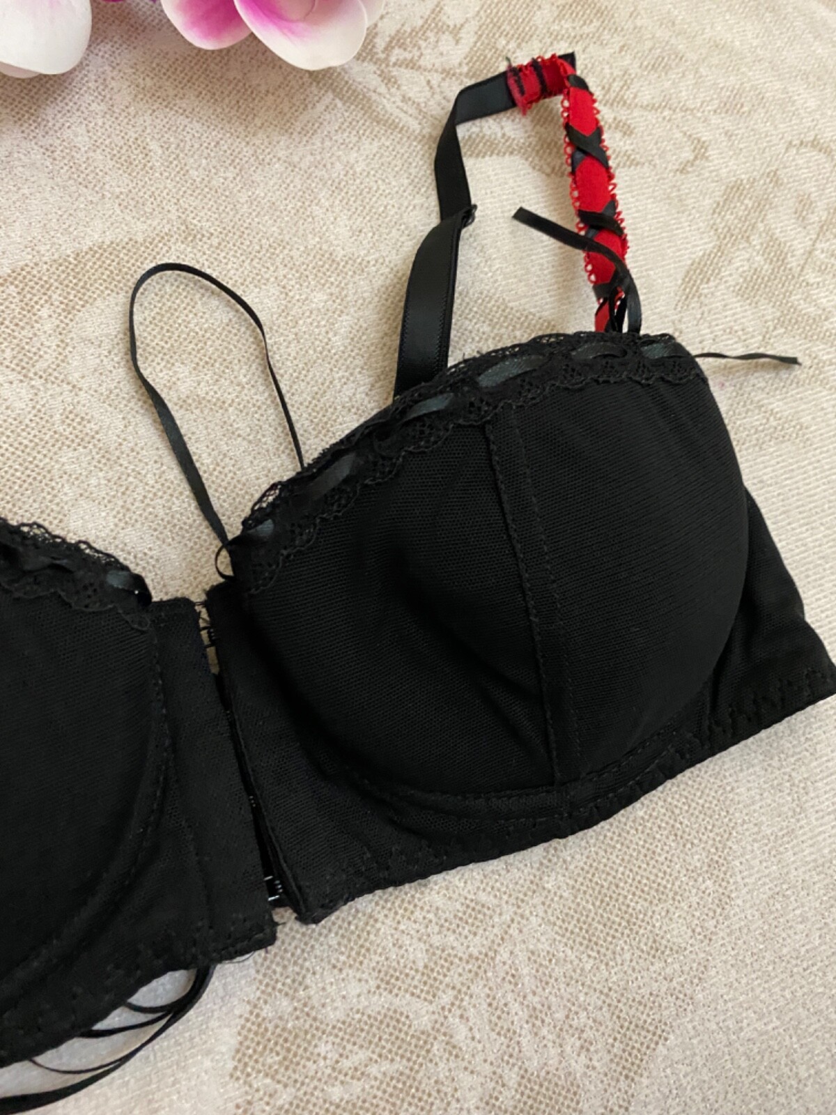 Label teared Bra size it 3a us 34a eu 75a padded underwired black | eBay