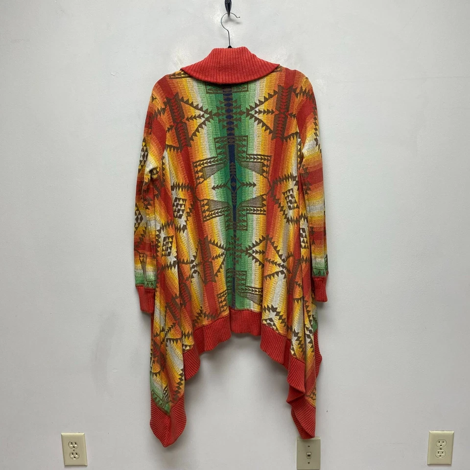 De Colección Polo Ralph Lauren Largo Drapeado Abierto Cárdigan Suéter Azteca Suroeste XS Foto 3 de 4