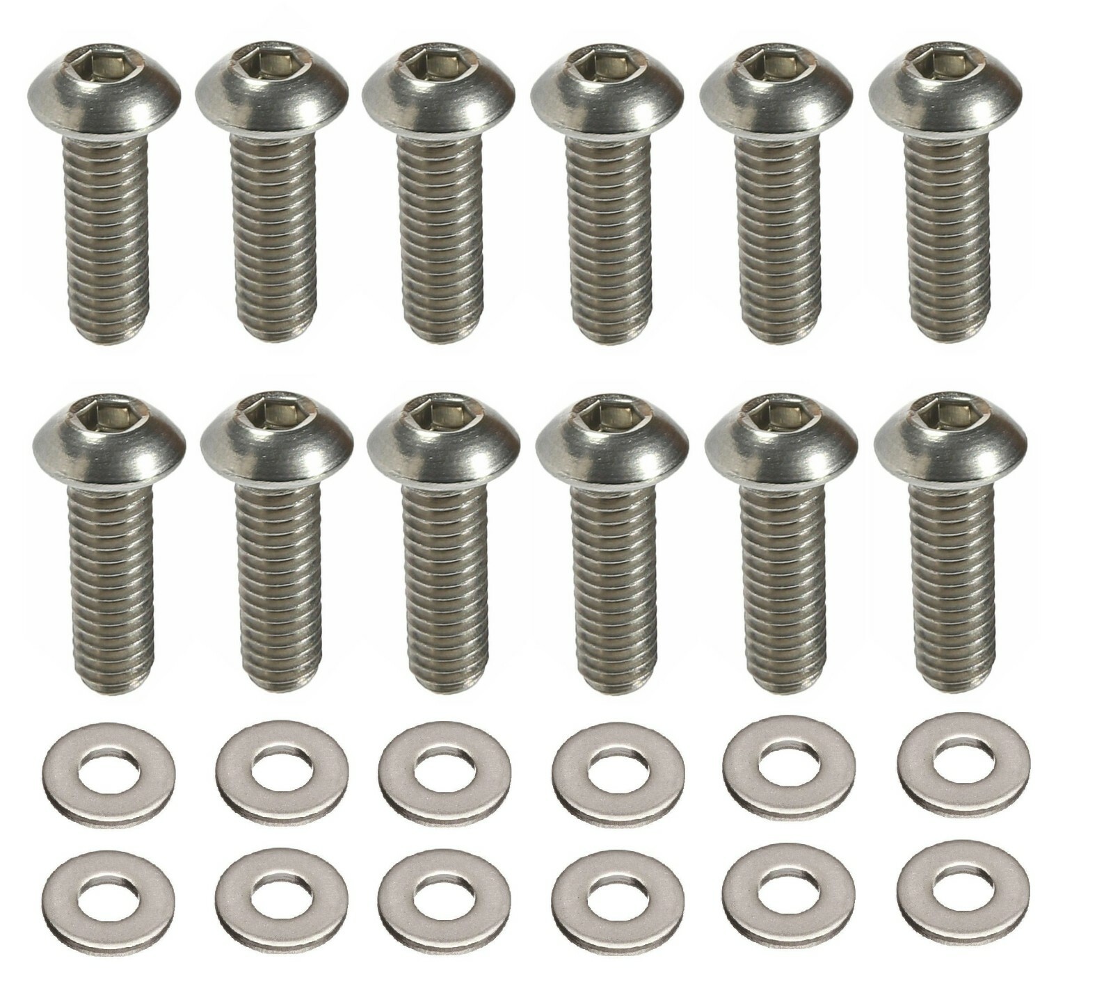 For Chevy 6pt Stainless Steel Header Bolt 12pc Kit 3/8"16 x 3/4 Small