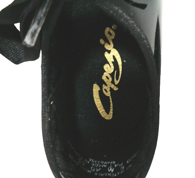 Capesio Dance Shoes Black Patent Mary Jane Ballroom Salsa Heels Womens US 8M