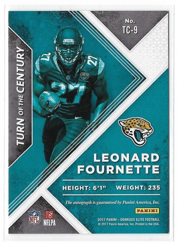 2017 Donruss Elite - Turn of the Century Autographs Leonard Fournette #TC-9 /99 - Picture 2 of 2