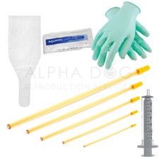 Canine Artificial Insemination Kit Syringe Rod Tube Gloves Lube Sheath AI guide