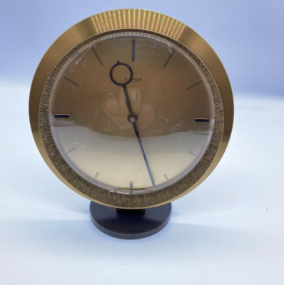 #SE2375# Vintage Kienzle Automatic Tischuhr Messing Batterie 70er Funktionsfähig