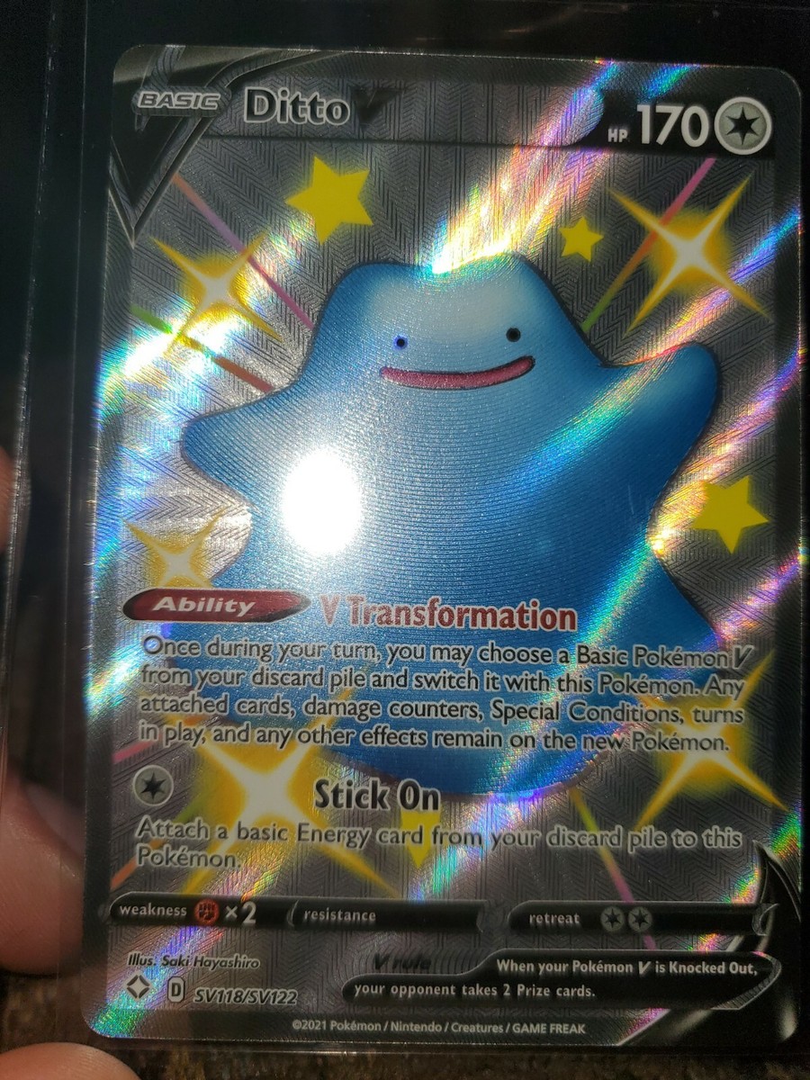Pokemon Shining Fates Ditto V Shiny Full Art Holo Rare SV118/SV122