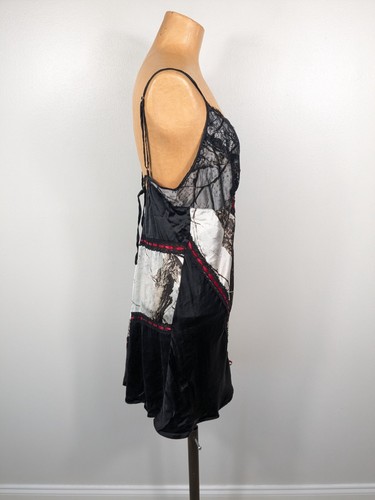 Slip grunge pizzo riflessi naturali 100% seta stravagante vero albero taglia grande - Foto 8 di 18